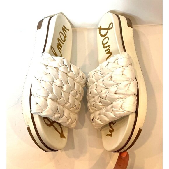 Sam Edelman Ainslie Braided White Slide Sandals Platform Size 8 Stylish & Comfor - Picture 5 of 12